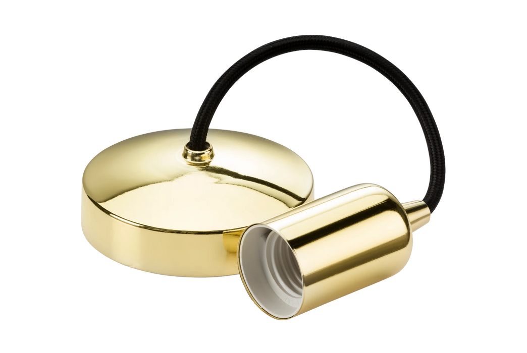 6" E27 Contemporary Pendant Set - Polished Brass