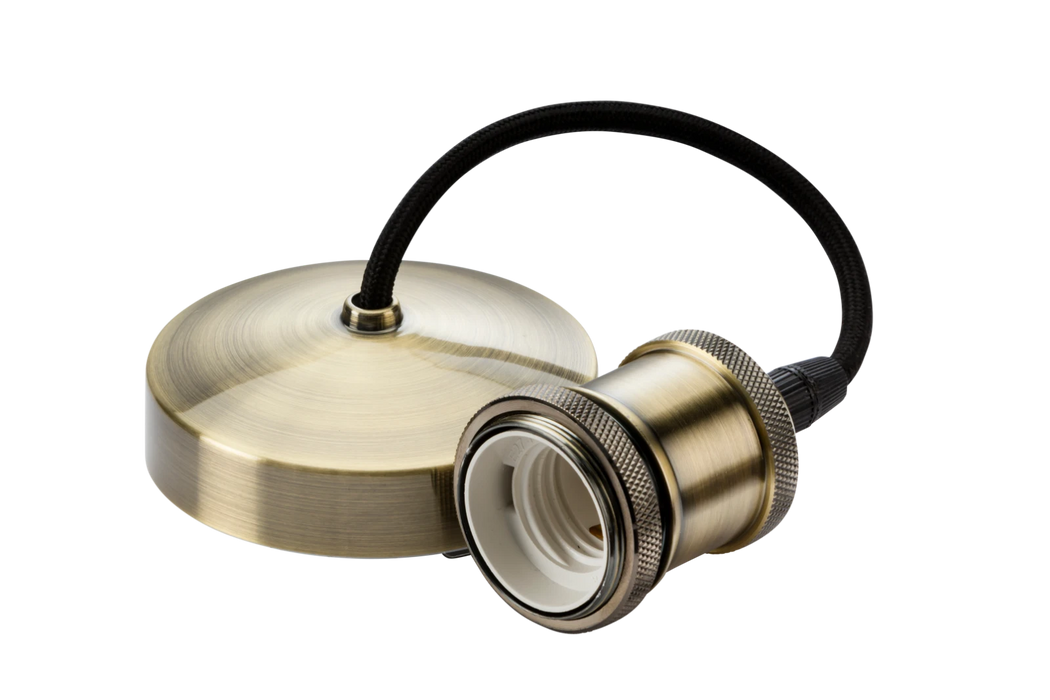 6" E27 Vintage Pendant Set - Antique Brass