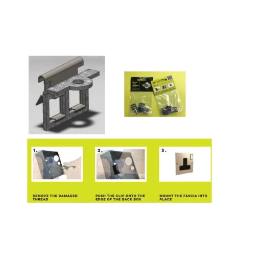 RCCB Backbox Repair Clip Metal Back Box Repair Clips 5 Pack