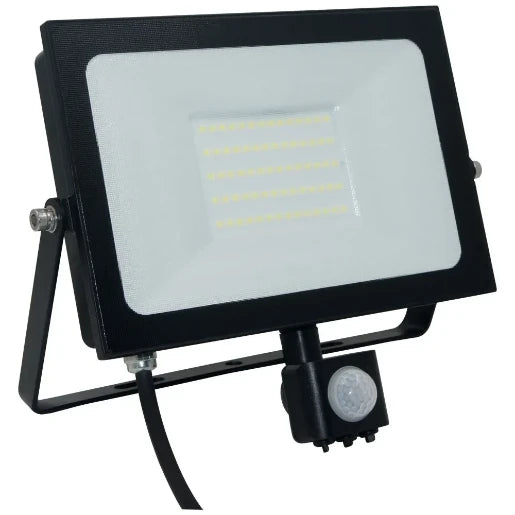 50W 4000K IP65 Atlas Mini Floodlight Black PIR