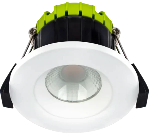 Ftype Compact Baffled 6W 600Lm Dimmable Fire Rated Downlight IP65 White Bezel Included 4000K