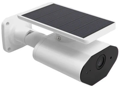 White Smart Solar Powered Wireless Outdoor IP Camera 1080P