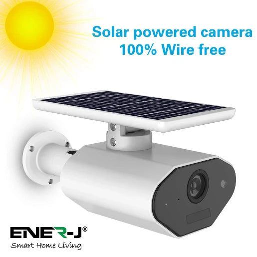White Smart Solar Powered Wireless Outdoor IP Camera 1080P
