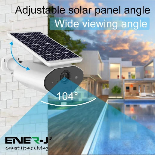 White Smart Solar Powered Wireless Outdoor IP Camera 1080P