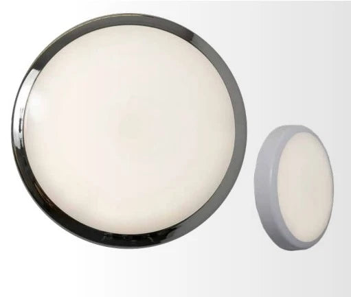 Roma Emergency LED Bulkhead Multi-Watt Triple CCT Opal Diffuser IP65 Round White