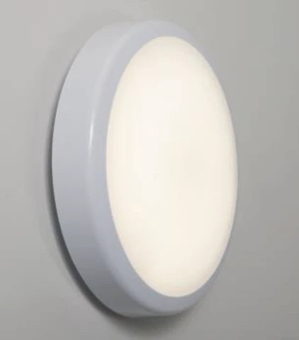 Roma Microwave LED Bulkhead Multi-Watt Triple CCT Opal Diffuser IP65 Round White