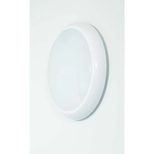 Roma Microwave LED Bulkhead Multi-Watt Triple CCT Opal Diffuser IP65 Round White