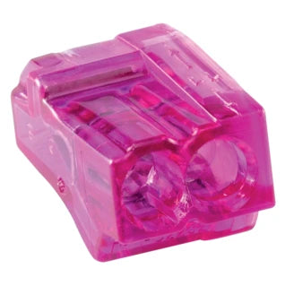 Christa'l Push-in Wire Connector 2 Way 24A for upto 2.5mm Cables - Purple - Pack of 100