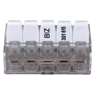 BizWing Lever Connector 5 Way 32A for upto 4mm Cables - Pack of 25