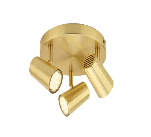 Harvey 3 Light Spotlight Plate Satin Brass