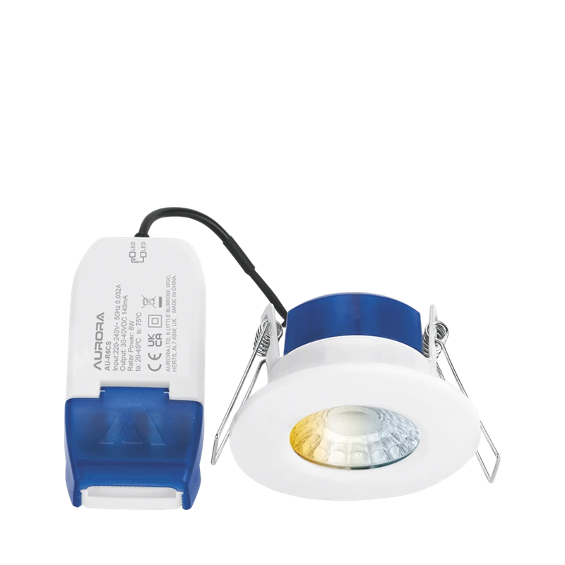 R6CS White Fixed 6W Colour Switchable Fire Rated Downlight