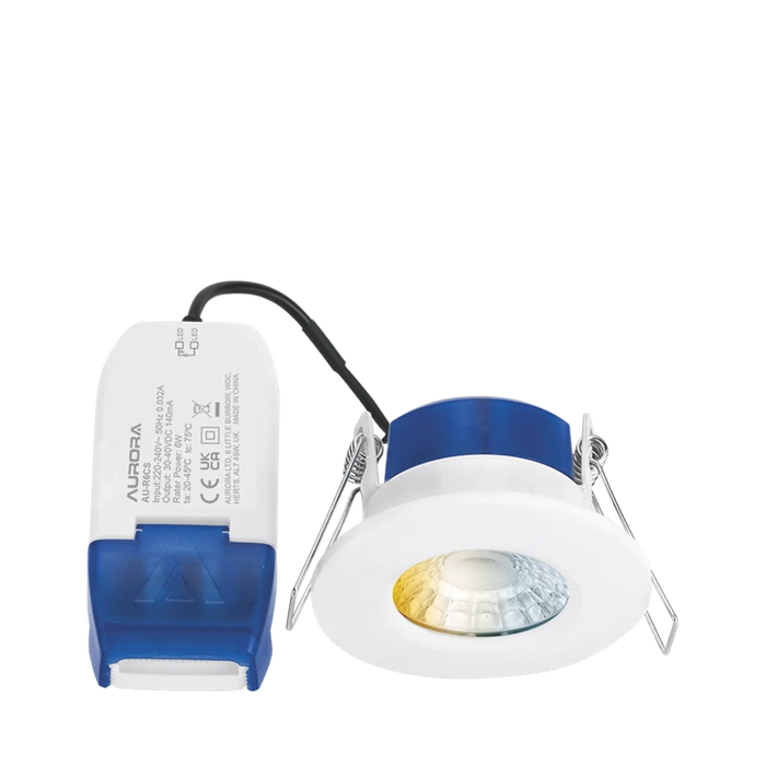 R6CS White Fixed 6W Colour Switchable Fire Rated Downlight