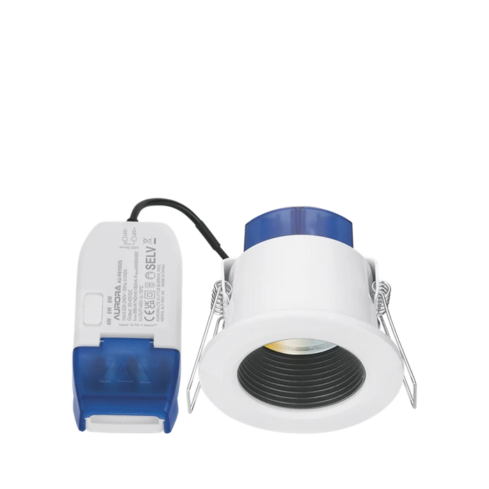 R6CWS Fixed 4-8W Colour & Wattage Switchable Baffled Fire Rated Downlight