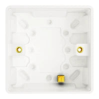 White Slimline Curved 1 Gang 16Mm Surface Mounted Pattress Box