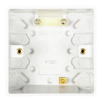 White Slimline Curved 1 Gang 47Mm Surface Mounted Pattress Box