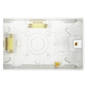 2 Gang 47mm Double Surface Mounted Pattress Back Box - White | UK - View #6