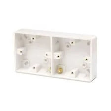 Square Edge 35mm 2X1 Gang Surface Pattress Box