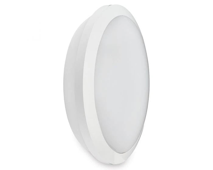 White IP65 18-27W 2100-3200LM 6500K / 4000K / 3000K Wattage and Colour Switchable Bulkhead