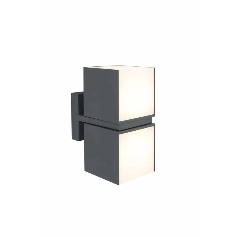 Cuba Integrated LED Wall Light Adjustable Heads Dark Grey IP54