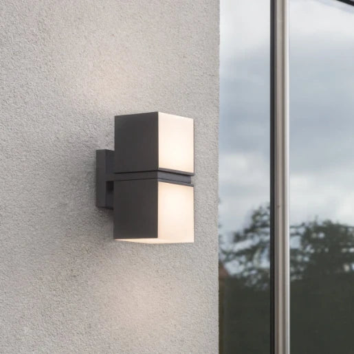 Cuba Integrated LED Wall Light Adjustable Heads Dark Grey IP54