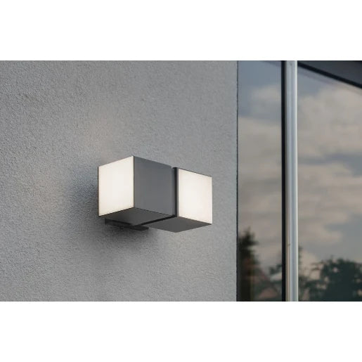 Cuba Integrated LED Wall Light Adjustable Heads Dark Grey IP54