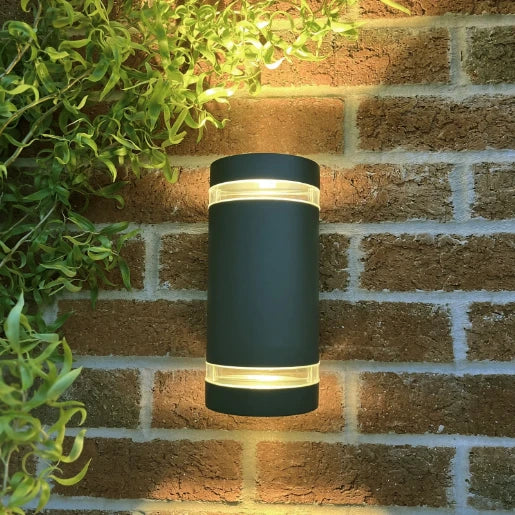 Lutec Focus Up & Down Exterior Wall Light Anthracite Grey