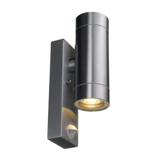 Rado Pir Ip44 Gu10 Wall Light In Stainless Steel