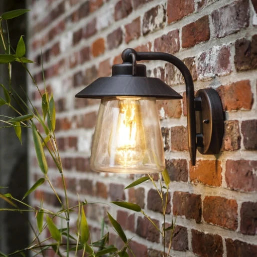 Cate Outdoor Wall Light Brown Rust IP44 E27