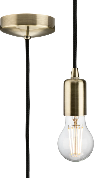 1.8m E27 Contemporary Pendant Set - Antique Brass