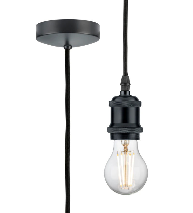 1.8m E27 Vintage Pendant Set - Anthracite