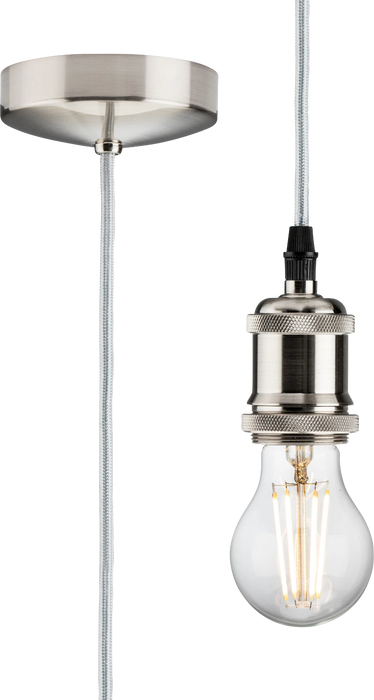 1.8m E27 Vintage Pendant Set - Polished Chrome