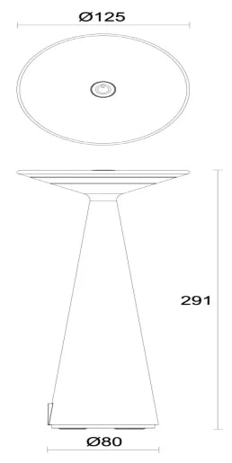 Round rechargeable lamp with power bank 2W IP54 3000K 154lm White