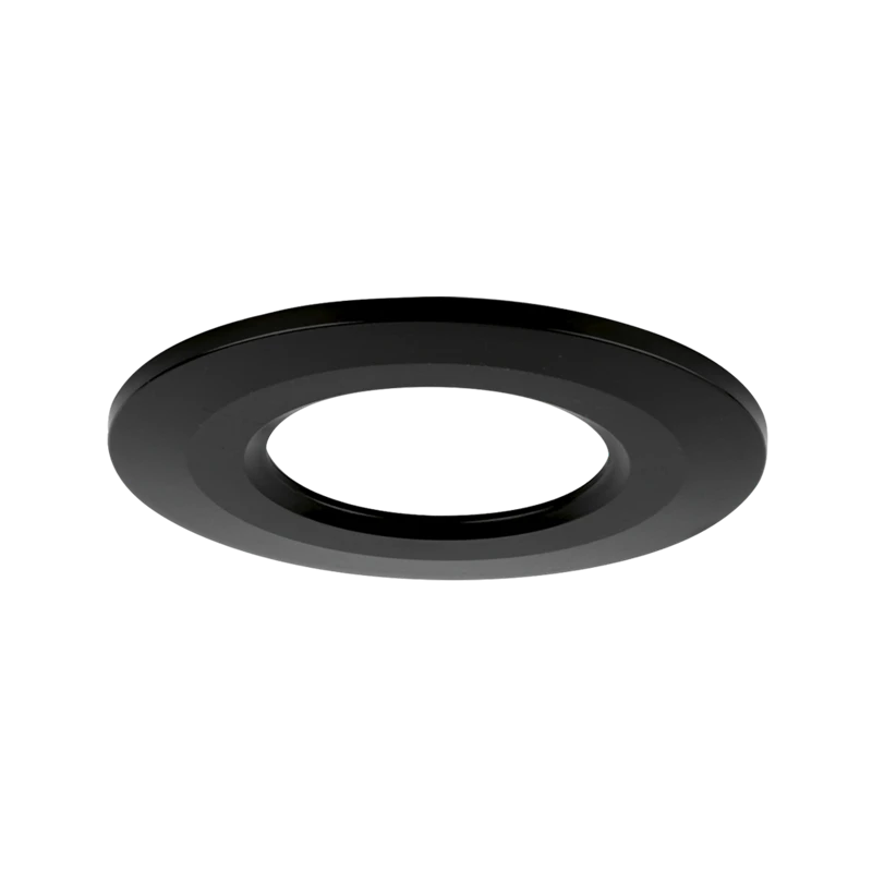 R6 Matt Black Fixed Ip65 Polycarbonate Baffled Downlight Bezel