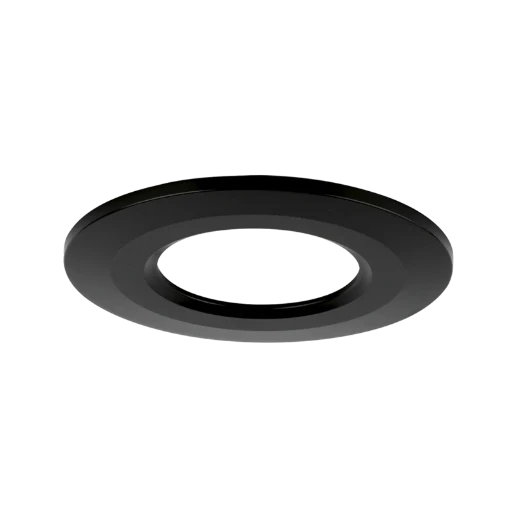 R6 Matt Black Fixed Ip65 Polycarbonate Baffled Downlight Bezel