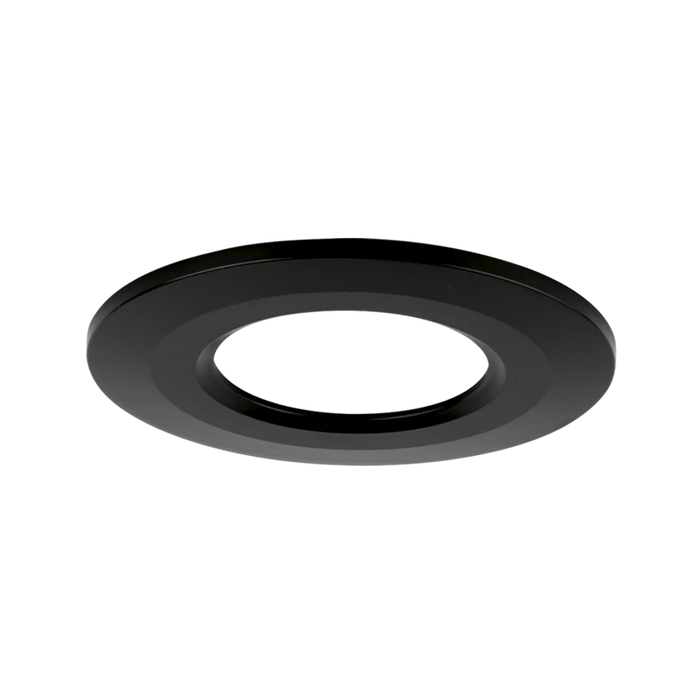 R6 Matt Black Fixed Ip65 Polycarbonate Baffled Downlight Bezel