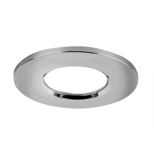 R6 Polished Chrome Fixed Ip65 Polycarbonate Baffled Downlight Bezel