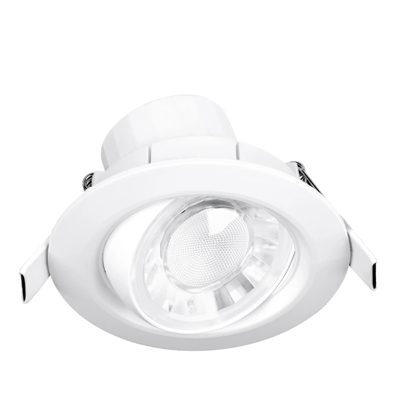 Spryte Matt White 6W 550Lm 3000K Adjustable Integrated Ip44 Triac Dimmable Downlight