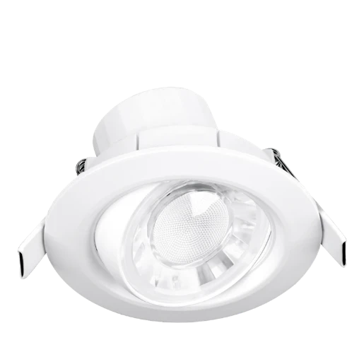 Spryte Matt White 6W 550Lm 3000K Adjustable Integrated Ip44 Triac Dimmable Downlight