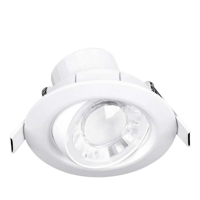 Spryte Matt White 6W 600Lm 4000K Adjustable Integrated Ip44 Triac Dimmable Downlight