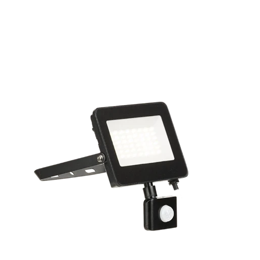 Vela Black Pir 30W 3000Lm 4000K Non Dimmable Adjustable Ip65 Driverless Floodlight