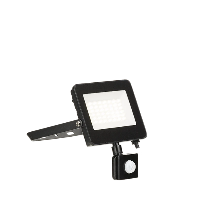 Vela Black Pir 30W 3000Lm 4000K Non Dimmable Adjustable Ip65 Driverless Floodlight