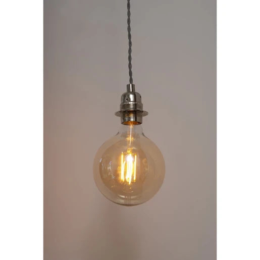 Carlota E27 Single Pendant Satin Chrome