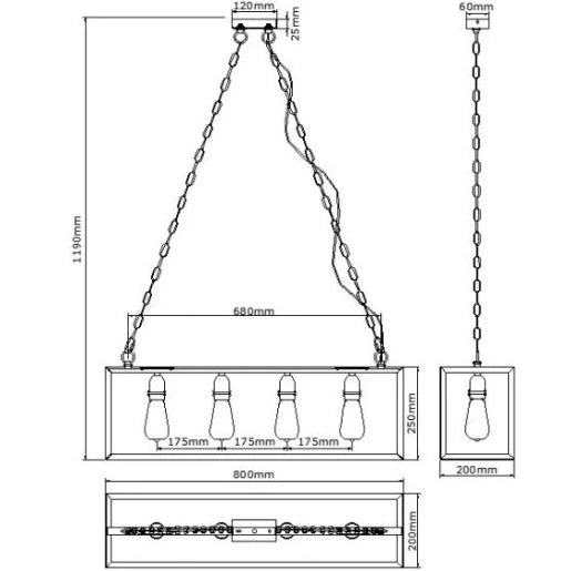 Arcos E27 4 light Pendant Light