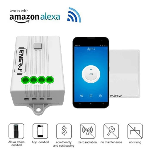 Ener-J 500W Rf+Wifi Non Dimmable Receiver Pro Series App & Voice Control Compatible With Alexa And Google Home Compatible With Any Lamps