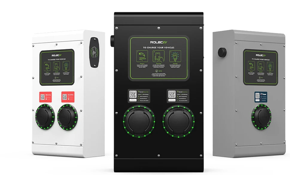Securicharge EV Charger Three Phase Black 2X Type 2 (IEC 62196) Charging Sockets Up To 22kW (32A) Per Socket 1X 63A 400V Ac