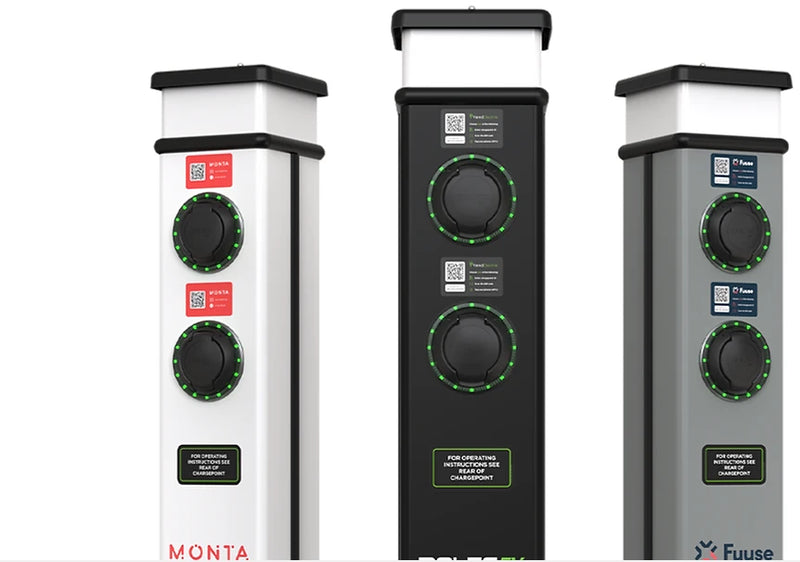 Basiccharge EV Charging Pedestal Three Phase Black 2X Type 2 (IEC 62196) Charging Sockets Up To 22kW (32A) Per Socket 1X 63A Three Phase 400V Ac