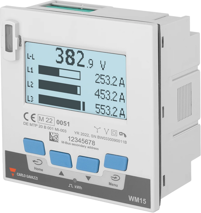 Three-Phase Mid Power Analyzer 230 V L-N 400 V L-L 5 (6) A M-Bus Pulse Output