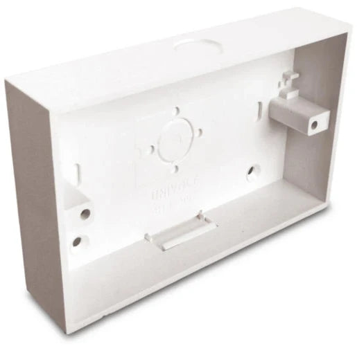 32mm Distribution And Outlet Box Surface Type Twin Gang White