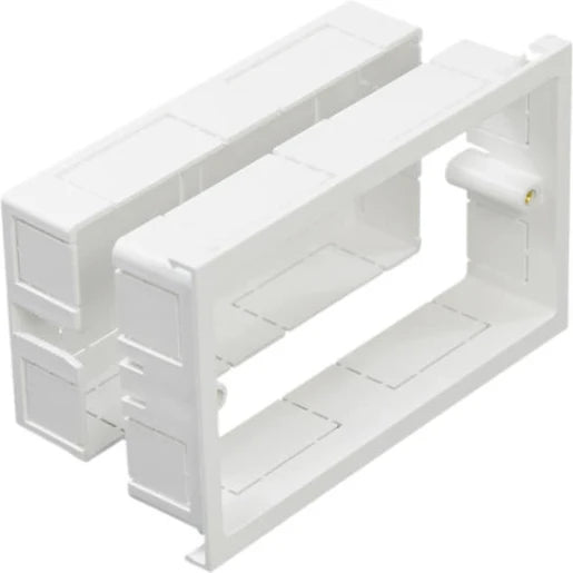 Adjustable Dado Back Box 30–50 Mm Twin Gang White