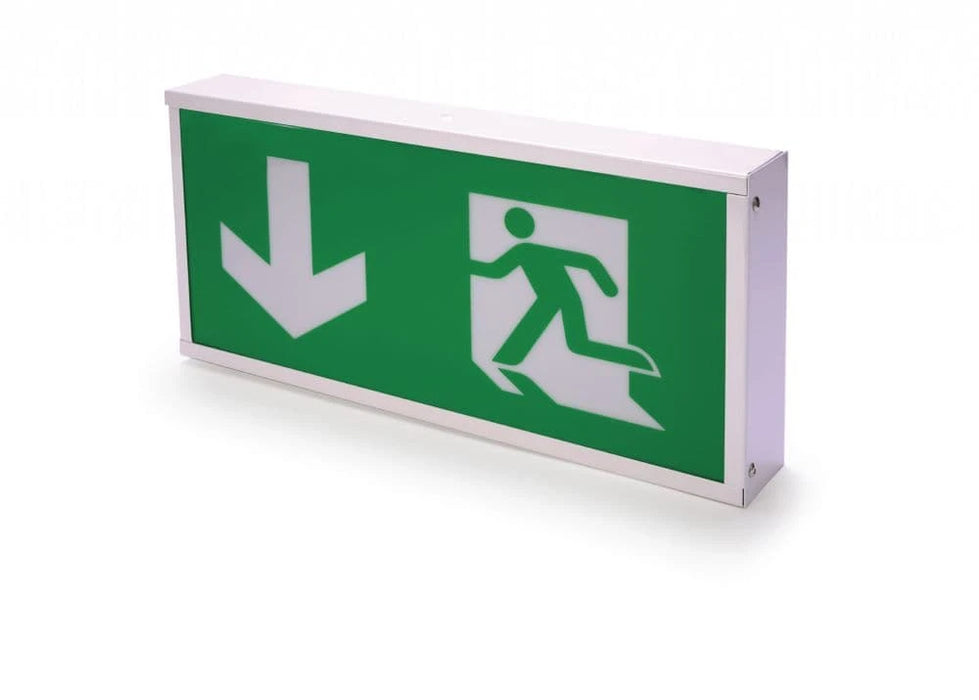 Rhine 5w Universal LED Emergency Self Test 3 Hour Arrow Down Exit Box